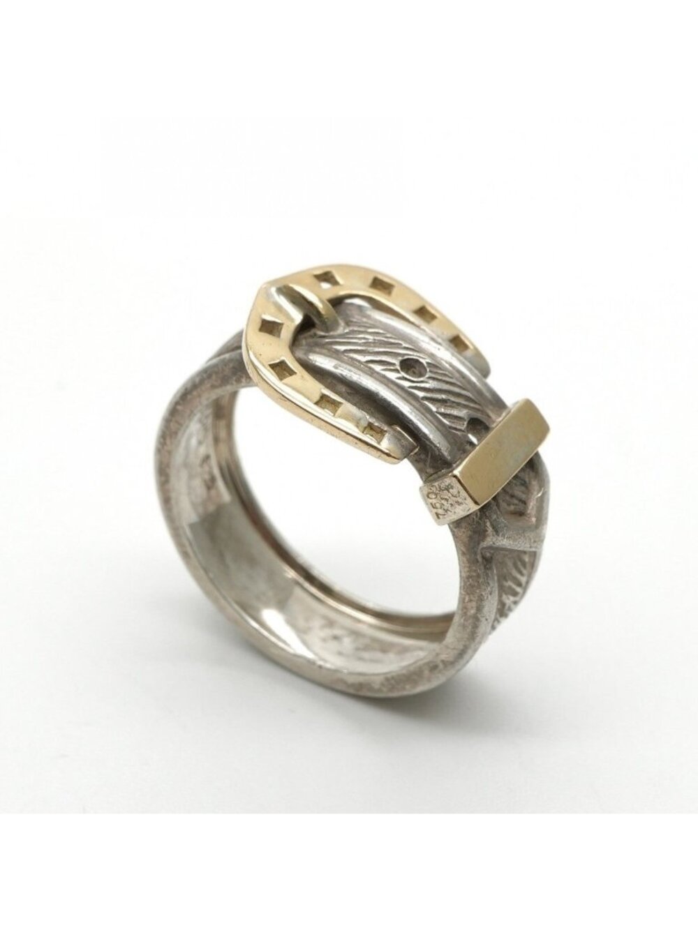 Hermes Ring 750/925 Sterling Silver Gold